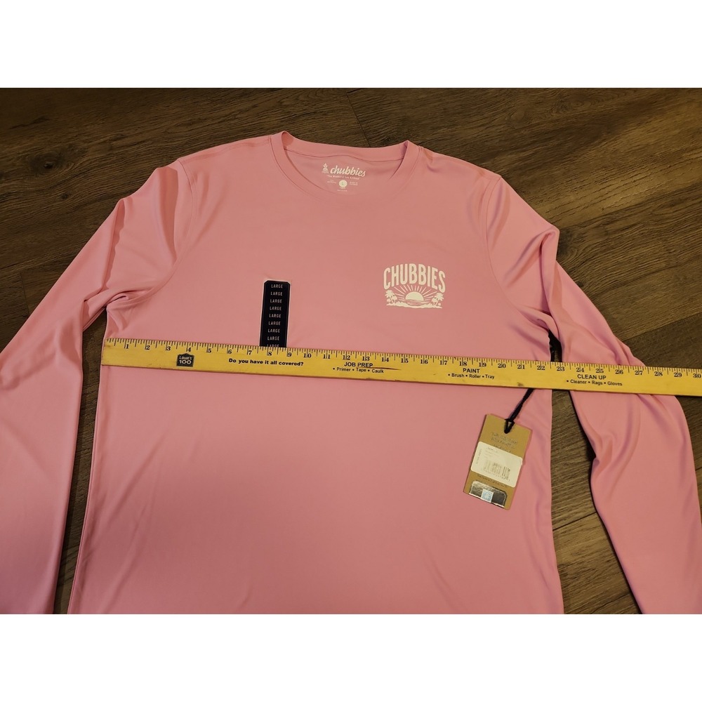 Chubbies Men's Sun Crew Rash Guard Pink & Proud, Large NWT - Picture 4 of 5